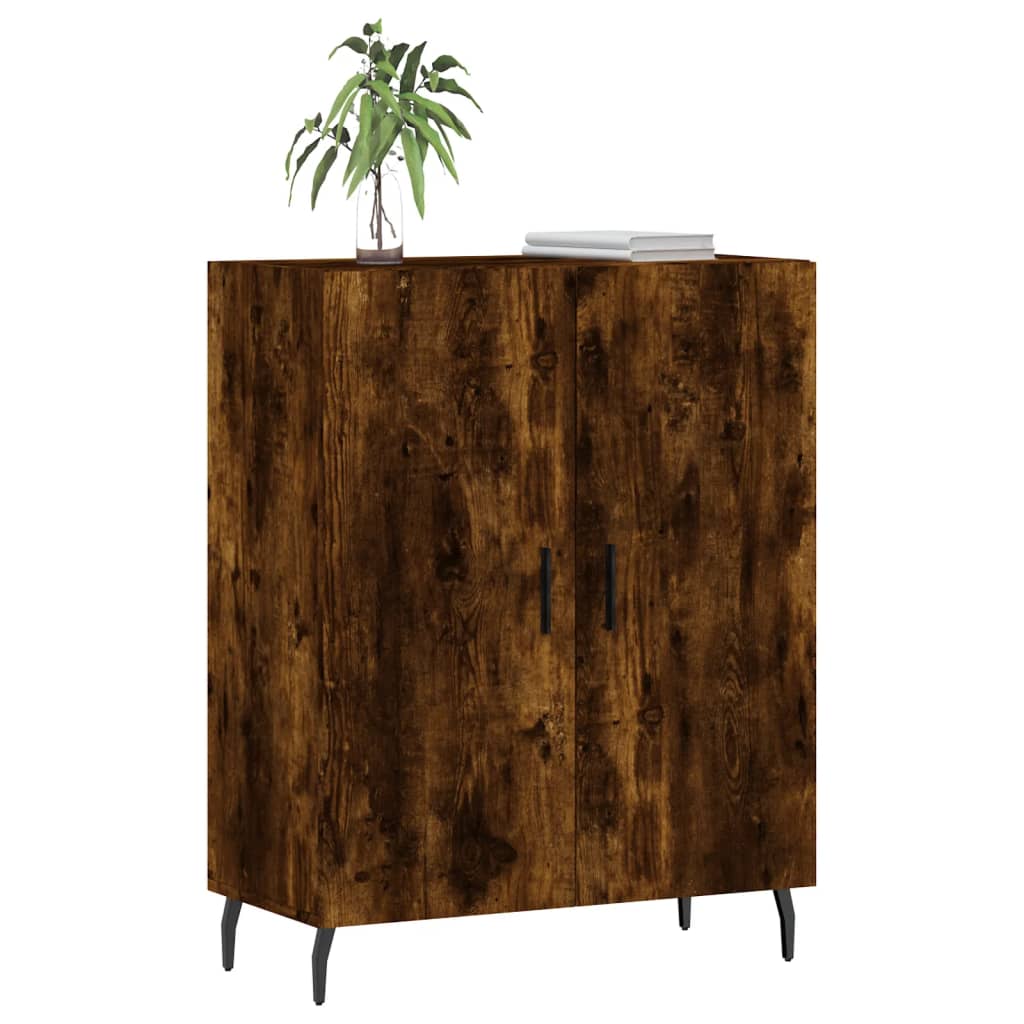 Dressoir 69,5X34X90 Cm Bewerkt Hout Gerookt Eikenkleurig