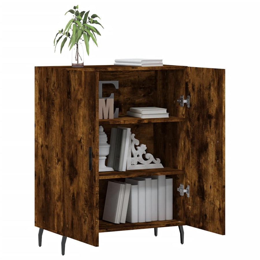 Dressoir 69,5X34X90 Cm Bewerkt Hout Gerookt Eikenkleurig