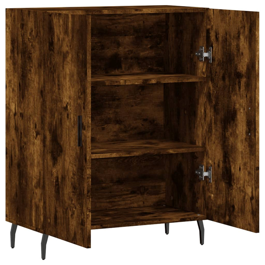 Dressoir 69,5X34X90 Cm Bewerkt Hout Gerookt Eikenkleurig