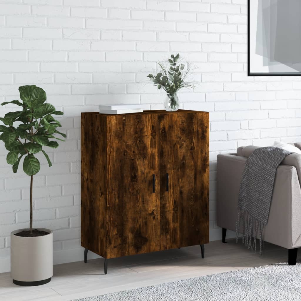 Dressoir 69,5X34X90 Cm Bewerkt Hout Gerookt Eikenkleurig