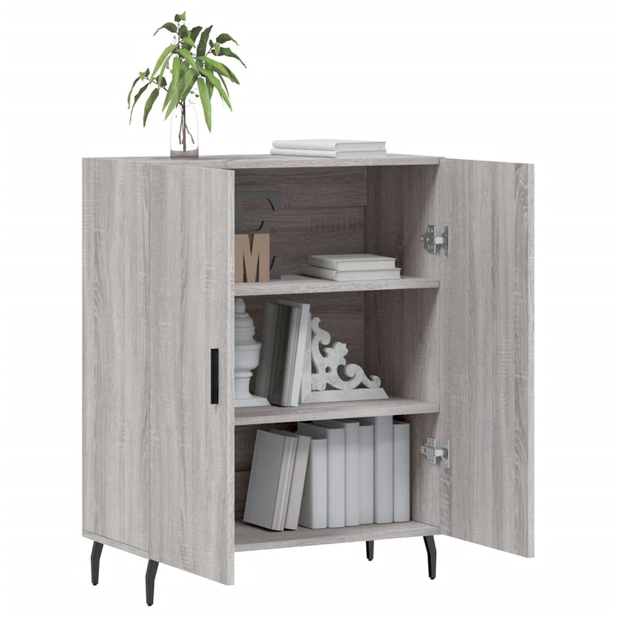 Dressoir 69,5X34X90 Cm Bewerkt Hout Eikenkleurig Grijs sonoma