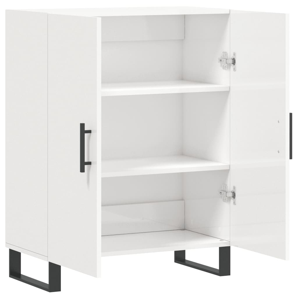 Dressoir 69,5X34X90 Cm Bewerkt Hout Hoogglans Wit