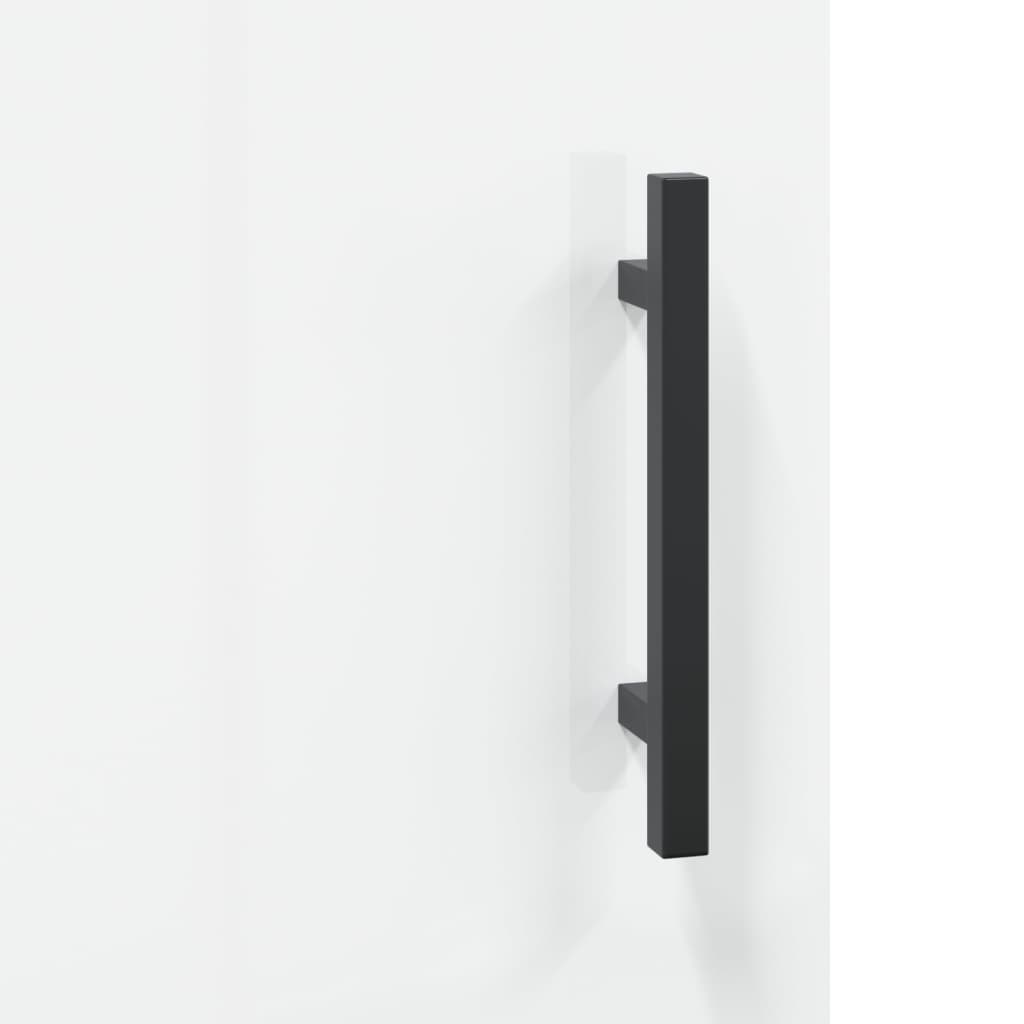 Dressoir 69,5X34X90 Cm Bewerkt Hout Hoogglans Wit