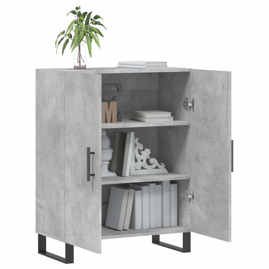 Dressoir 69,5X34X90 Cm Bewerkt Hout Betongrijs