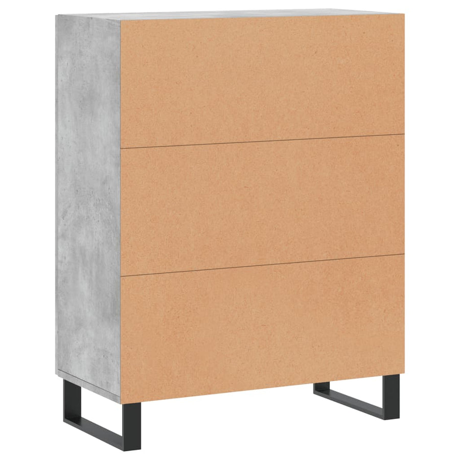 Dressoir 69,5X34X90 Cm Bewerkt Hout Betongrijs