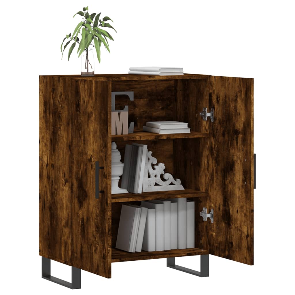 Dressoir 69,5X34X90 Cm Bewerkt Hout Gerookt Eikenkleurig