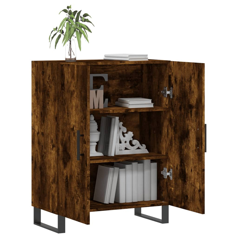 Dressoir 69,5X34X90 Cm Bewerkt Hout Gerookt Eikenkleurig