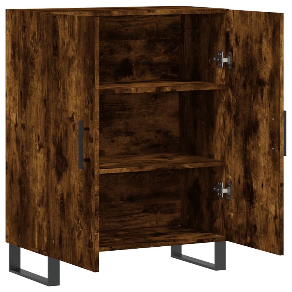 Dressoir 69,5X34X90 Cm Bewerkt Hout Gerookt Eikenkleurig