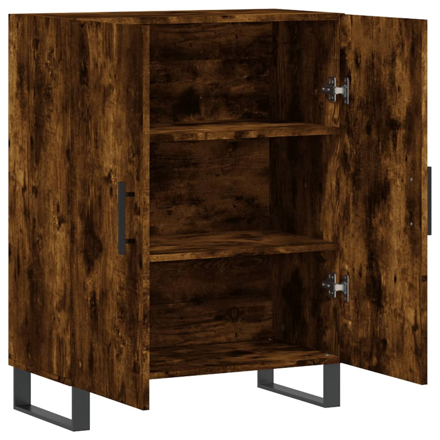 Dressoir 69,5X34X90 Cm Bewerkt Hout Gerookt Eikenkleurig