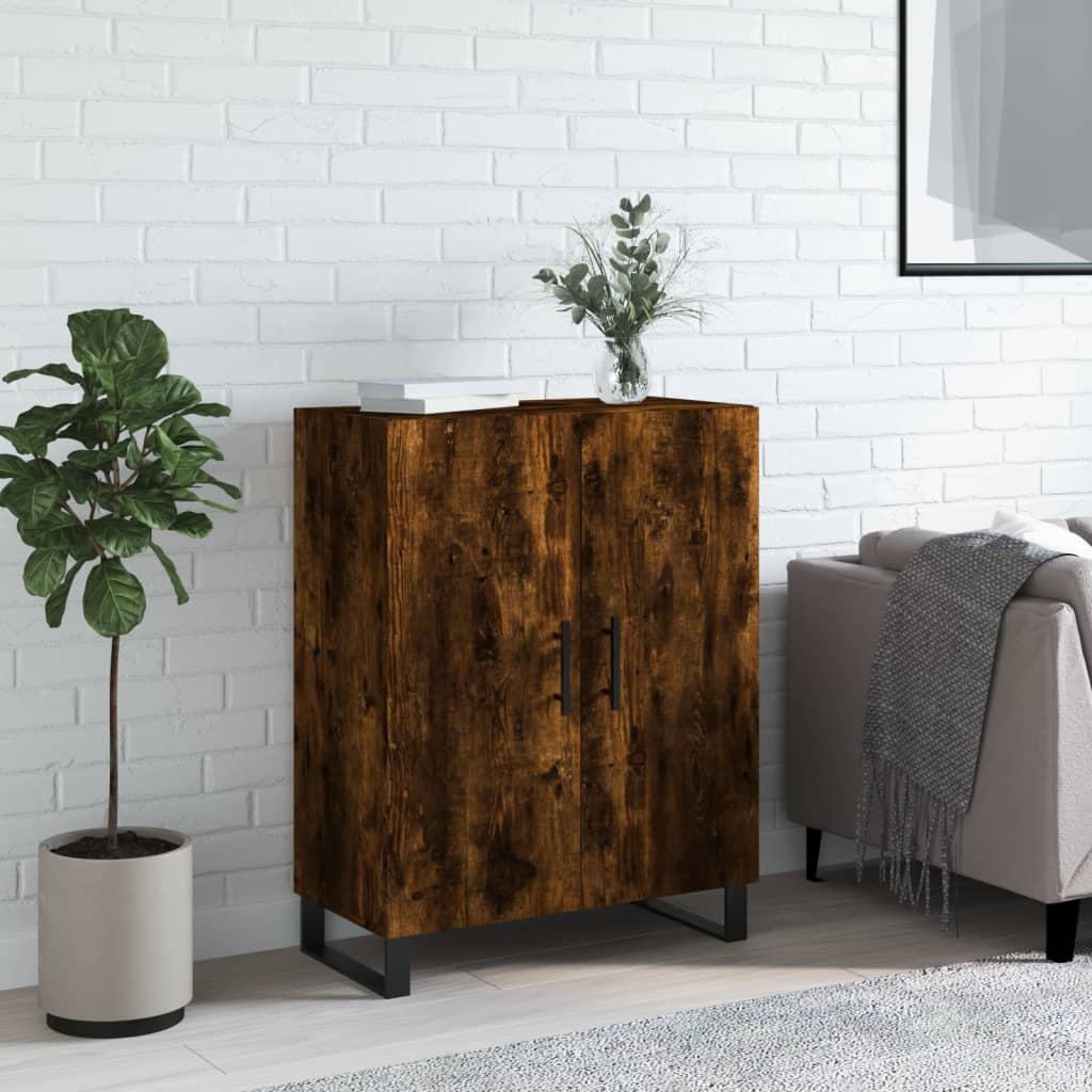 Dressoir 69,5X34X90 Cm Bewerkt Hout Gerookt Eikenkleurig