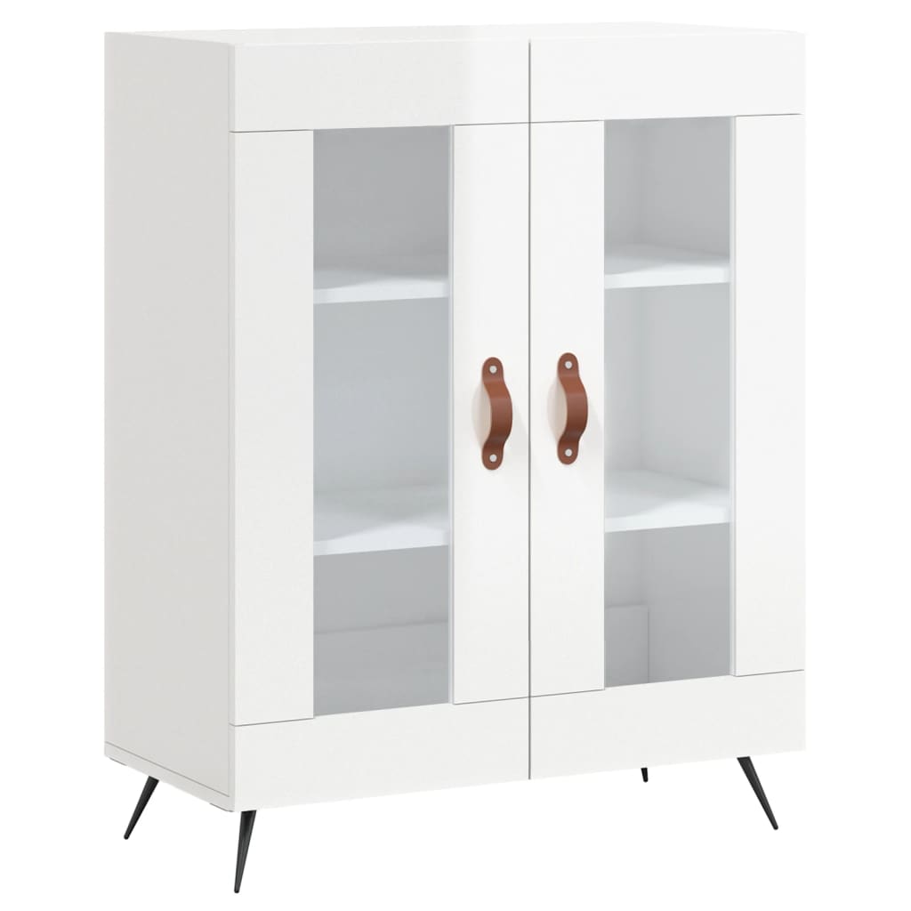 Dressoir 69,5X34X90 Cm Bewerkt Hout Hoogglans Wit