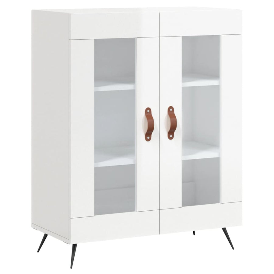 Dressoir 69,5X34X90 Cm Bewerkt Hout Hoogglans Wit