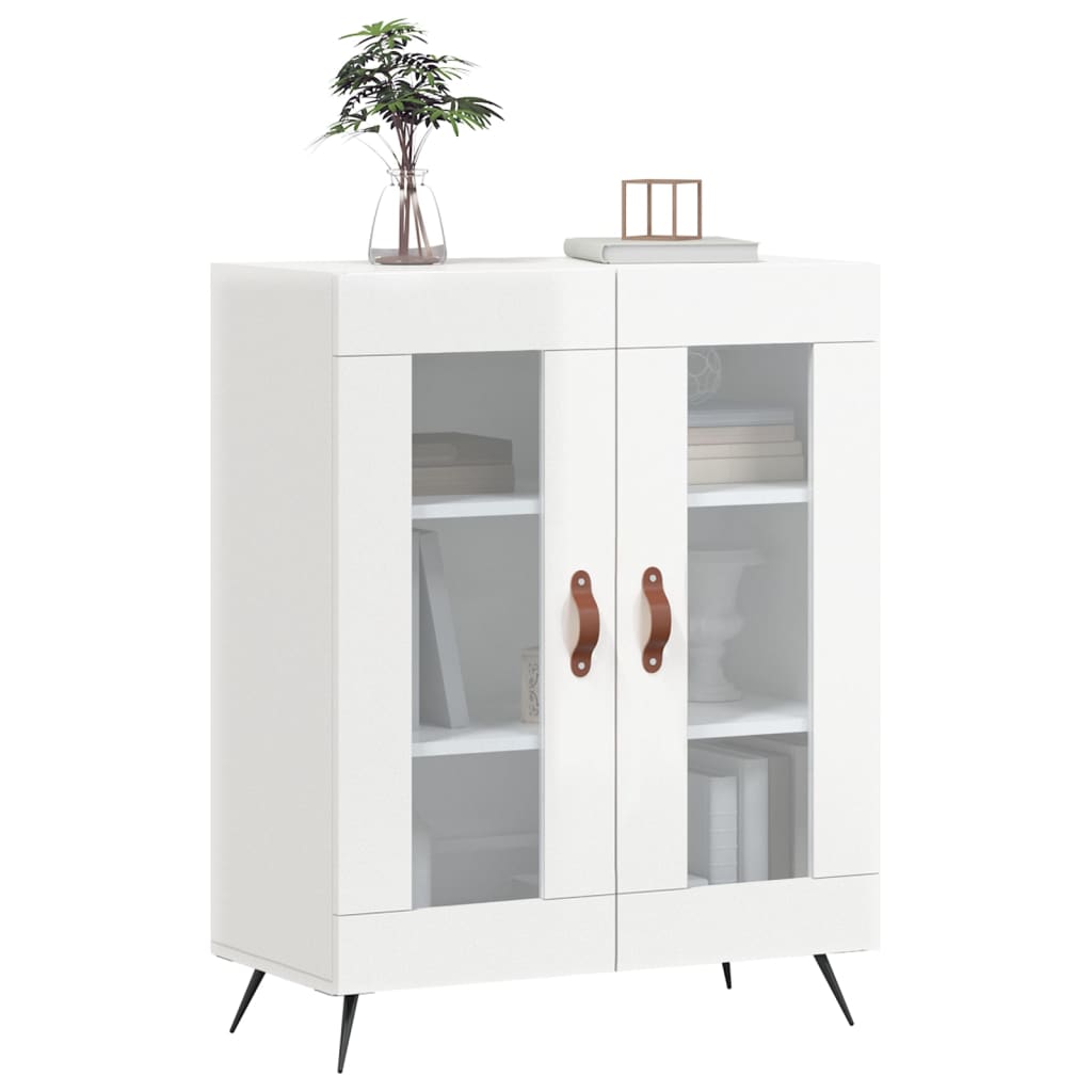Dressoir 69,5X34X90 Cm Bewerkt Hout Hoogglans Wit