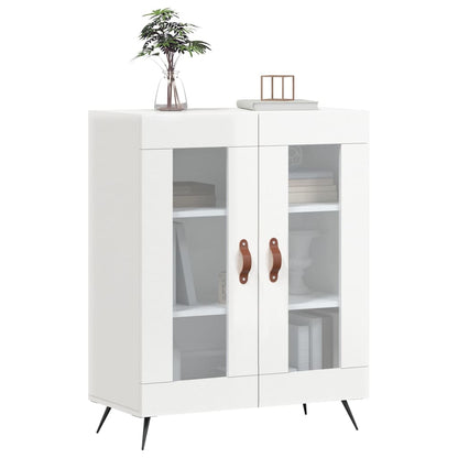 Dressoir 69,5X34X90 Cm Bewerkt Hout Hoogglans Wit