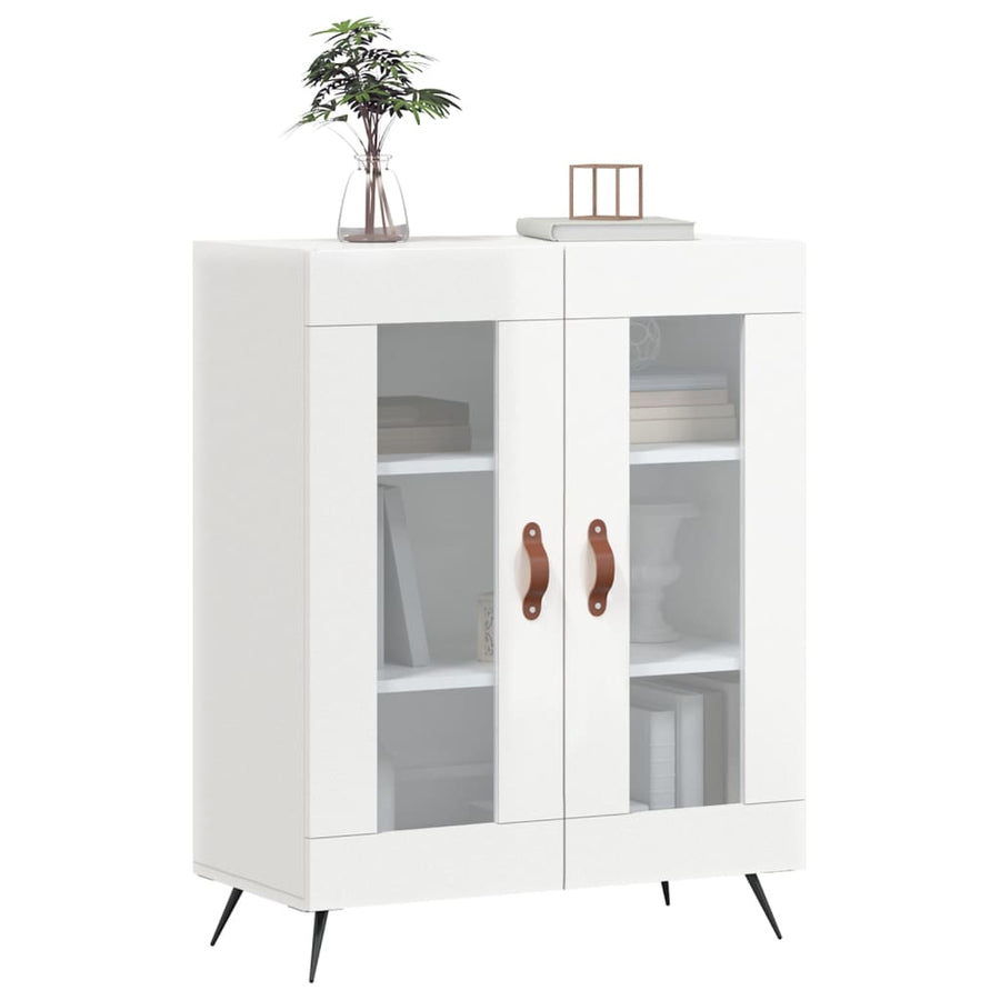 Dressoir 69,5X34X90 Cm Bewerkt Hout Hoogglans Wit