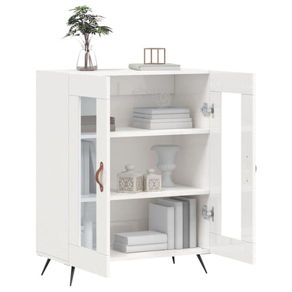 Dressoir 69,5X34X90 Cm Bewerkt Hout Hoogglans Wit