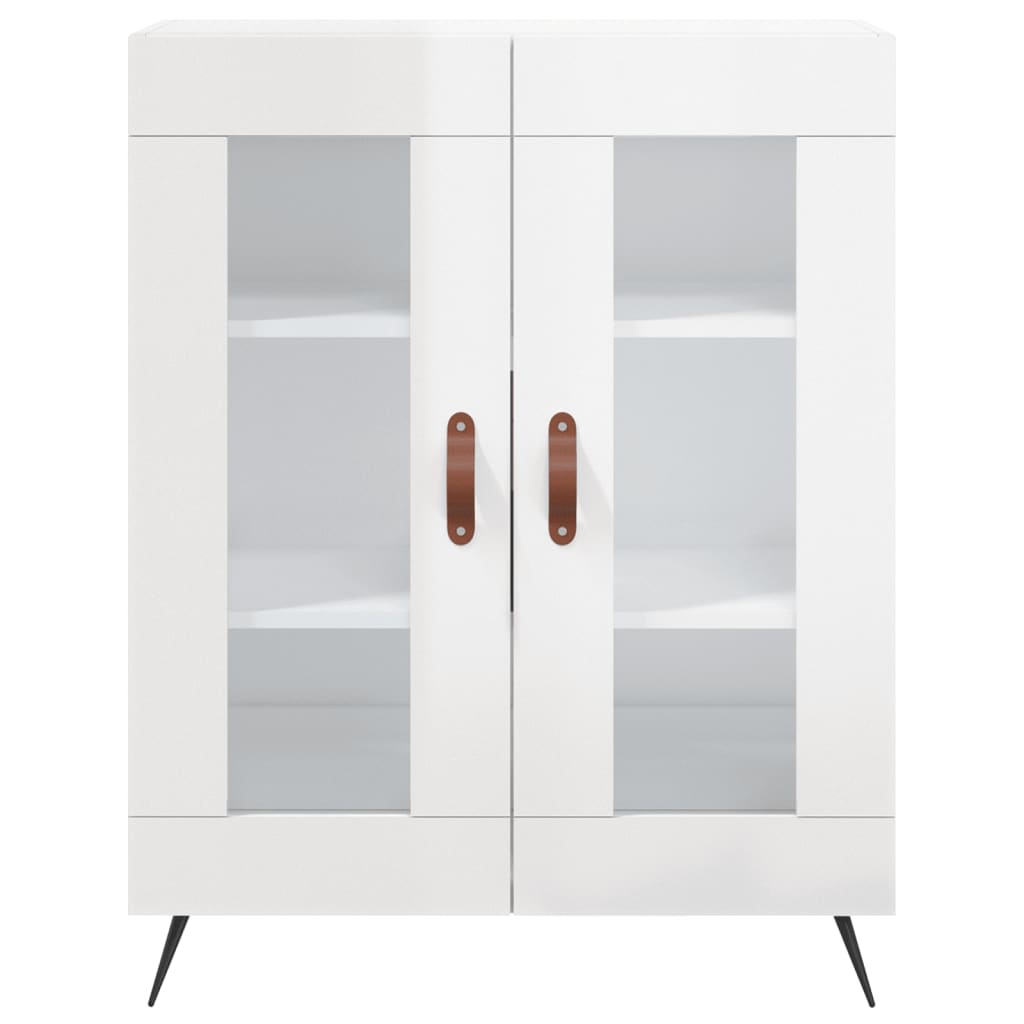 Dressoir 69,5X34X90 Cm Bewerkt Hout Hoogglans Wit