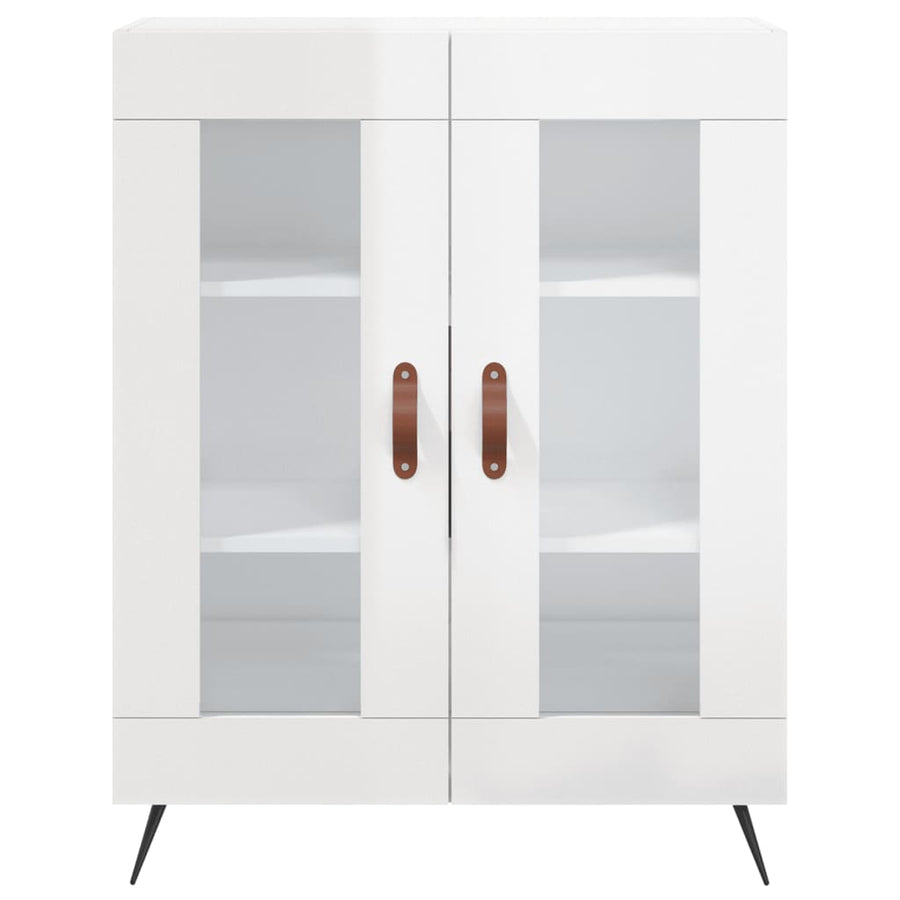 Dressoir 69,5X34X90 Cm Bewerkt Hout Hoogglans Wit