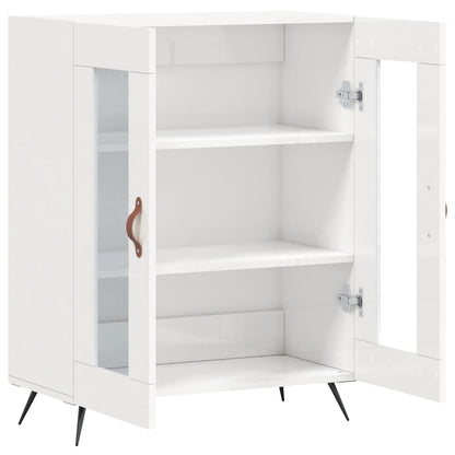 Dressoir 69,5X34X90 Cm Bewerkt Hout Hoogglans Wit