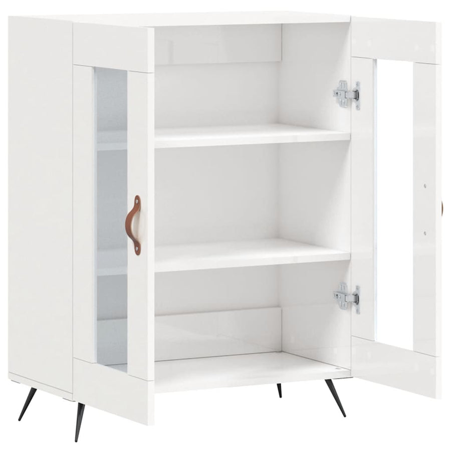 Dressoir 69,5X34X90 Cm Bewerkt Hout Hoogglans Wit