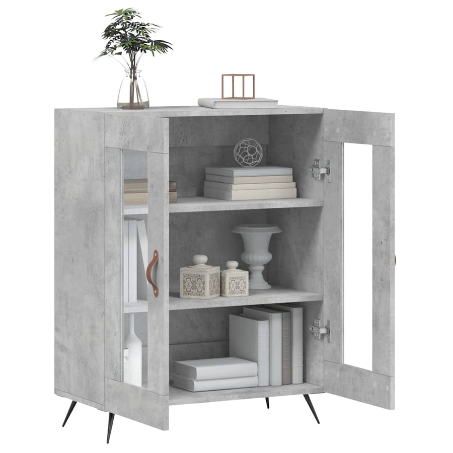 Dressoir 69,5X34X90 Cm Bewerkt Hout Betongrijs