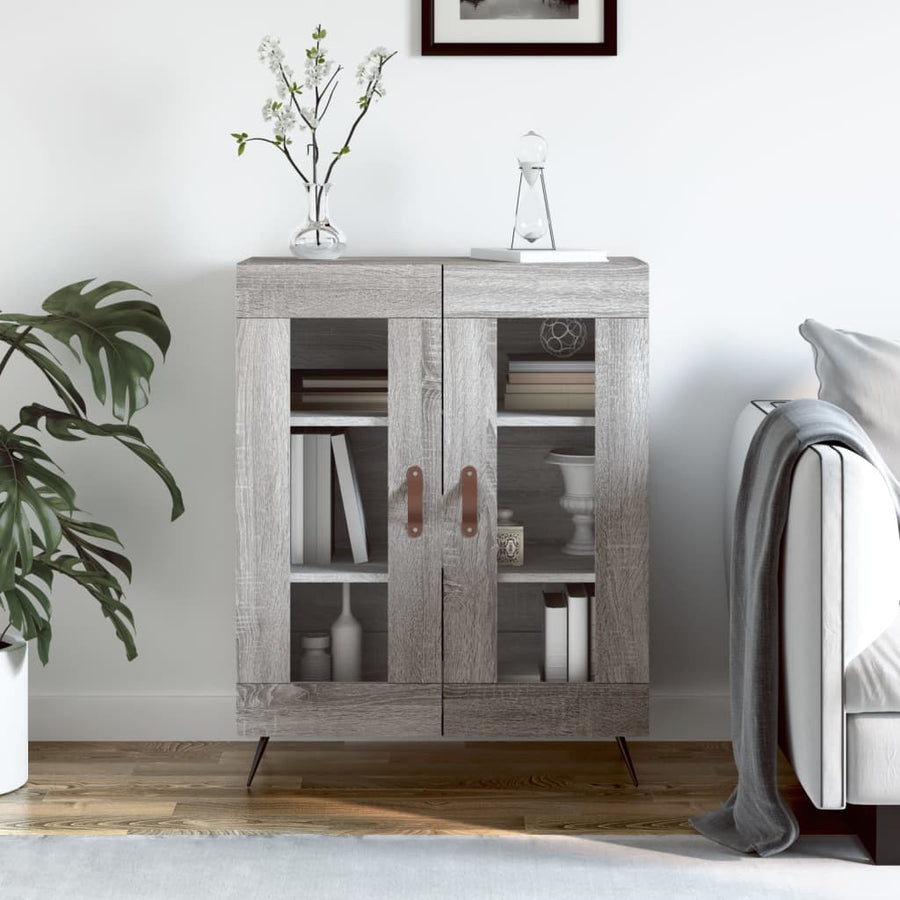 Dressoir 69,5X34X90 Cm Bewerkt Hout Grijs Sonoma Eikenkleurig