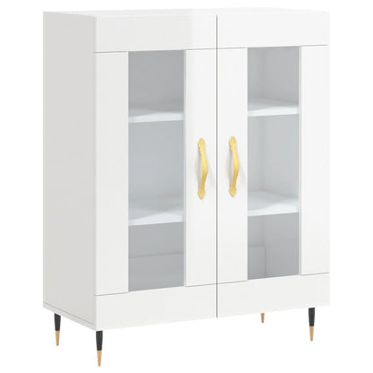 Dressoir 69,5X34X90 Cm Bewerkt Hout Hoogglans Wit