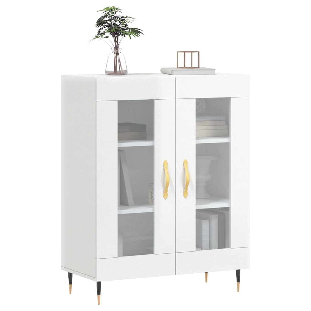 Dressoir 69,5X34X90 Cm Bewerkt Hout Hoogglans Wit