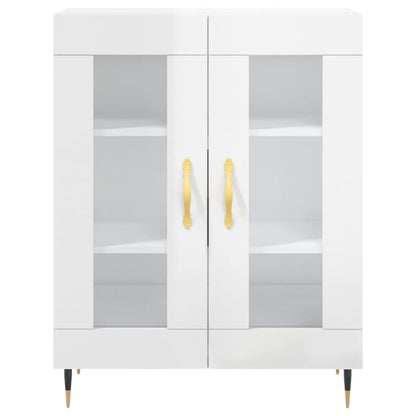 Dressoir 69,5X34X90 Cm Bewerkt Hout Hoogglans Wit