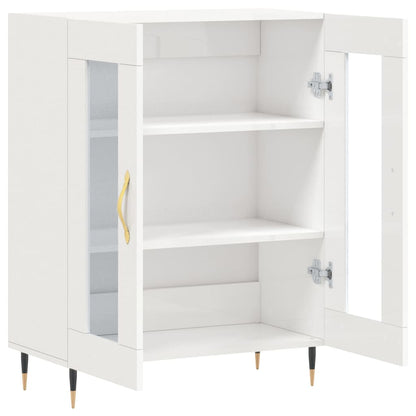 Dressoir 69,5X34X90 Cm Bewerkt Hout Hoogglans Wit