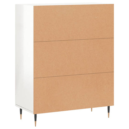 Dressoir 69,5X34X90 Cm Bewerkt Hout Hoogglans Wit
