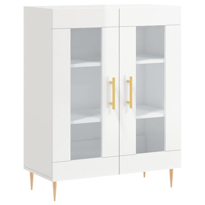 Dressoir 69,5X34X90 Cm Bewerkt Hout Hoogglans Wit