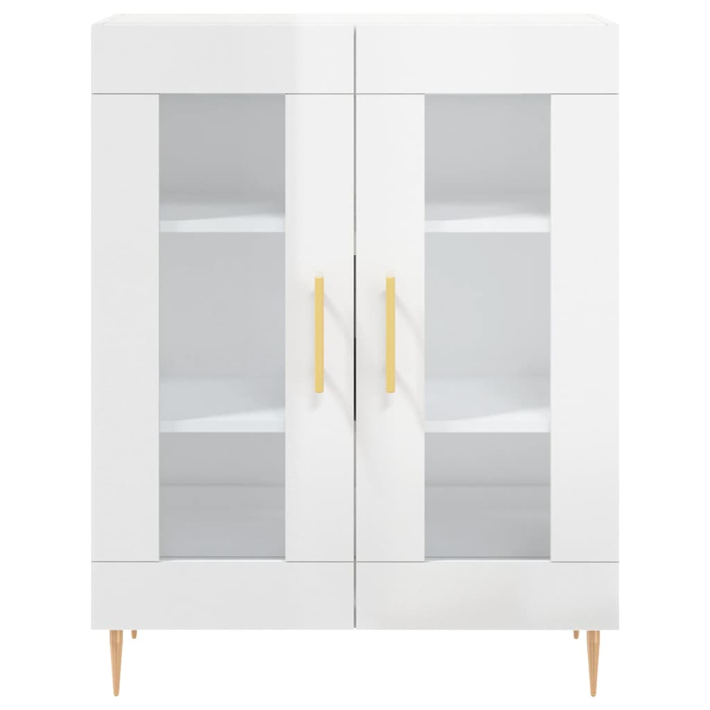 Dressoir 69,5X34X90 Cm Bewerkt Hout Hoogglans Wit