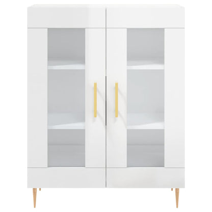 Dressoir 69,5X34X90 Cm Bewerkt Hout Hoogglans Wit