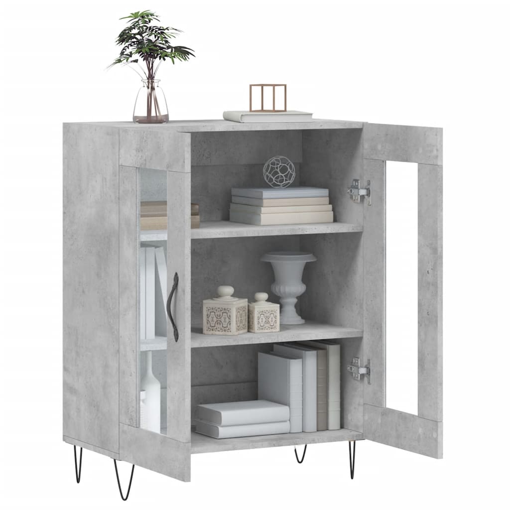 Dressoir 69,5x34x90 cm bewerkt hout betongrijs