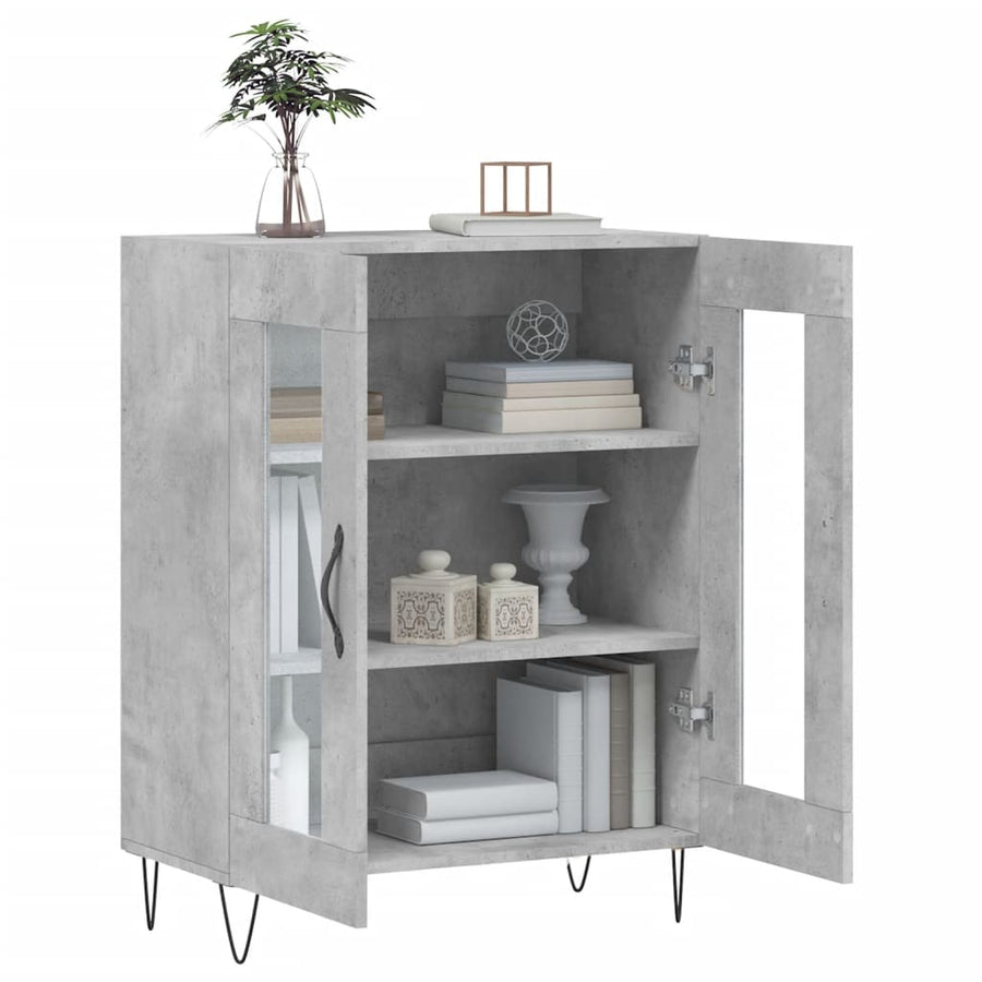 Dressoir 69,5x34x90 cm bewerkt hout betongrijs