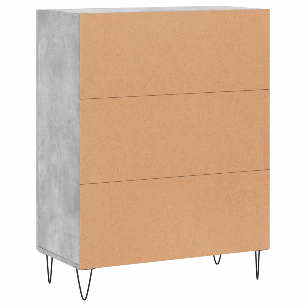Dressoir 69,5x34x90 cm bewerkt hout betongrijs