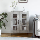 Dressoir 69,5x34x90 cm bewerkt hout betongrijs wandmontage