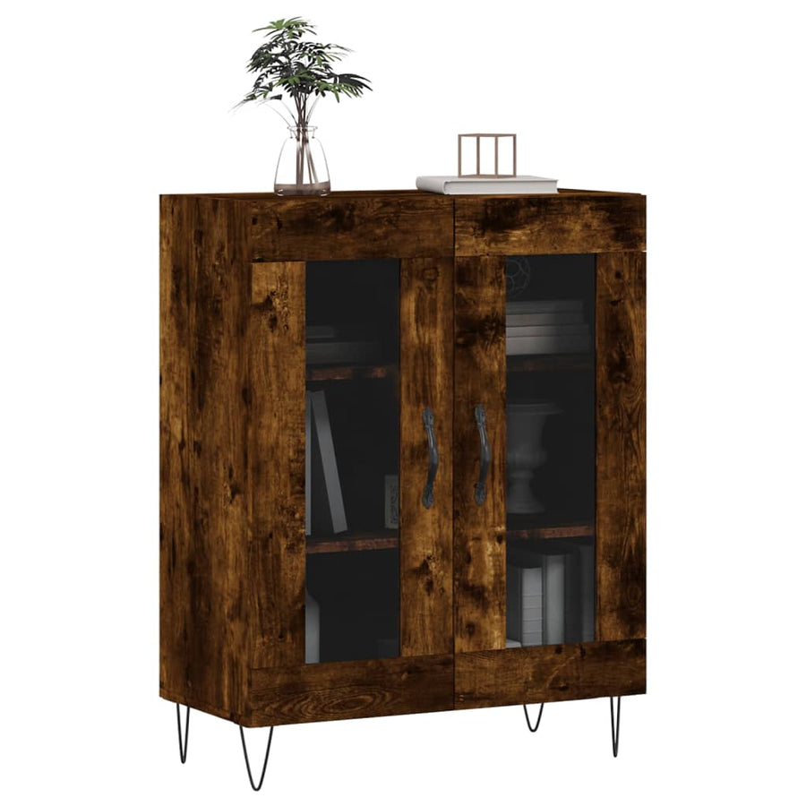 Dressoir 69,5x34x90 cm bewerkt hout gerookt eikenkleurig
