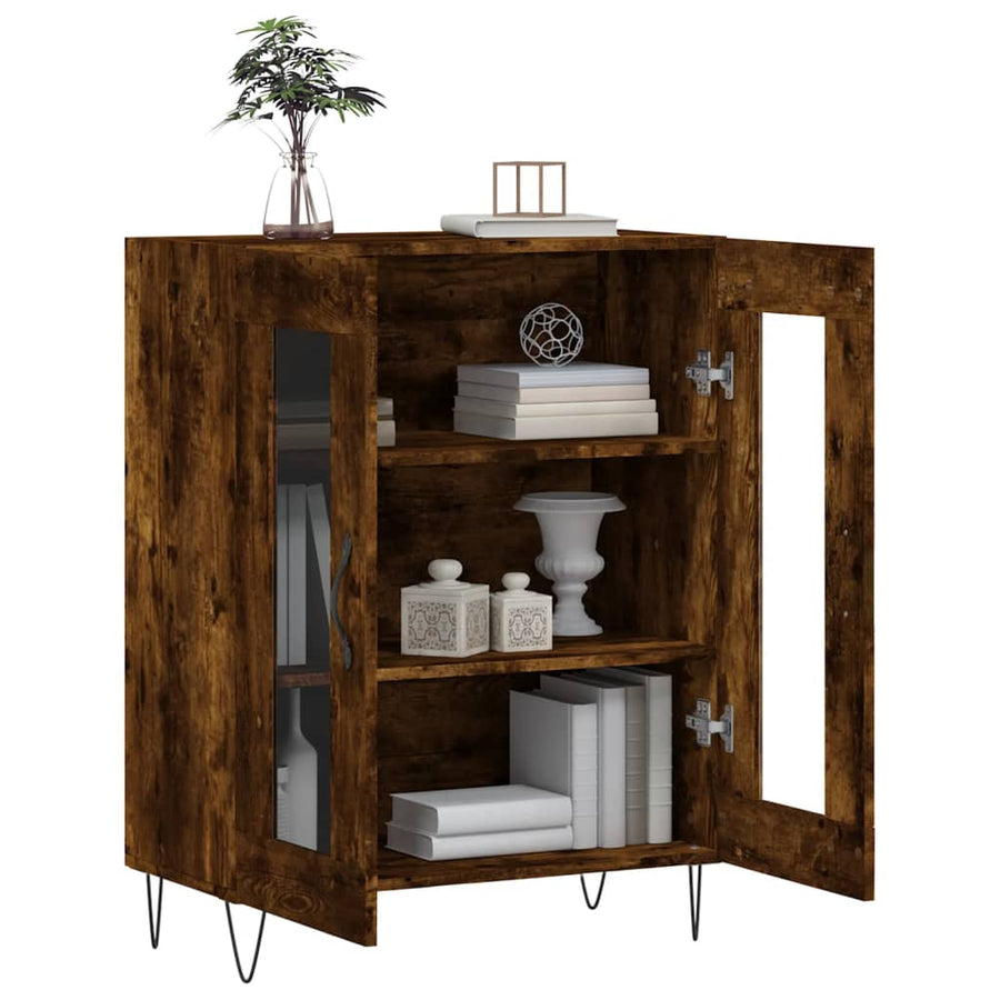 Dressoir 69,5x34x90 cm bewerkt hout gerookt eikenkleurig