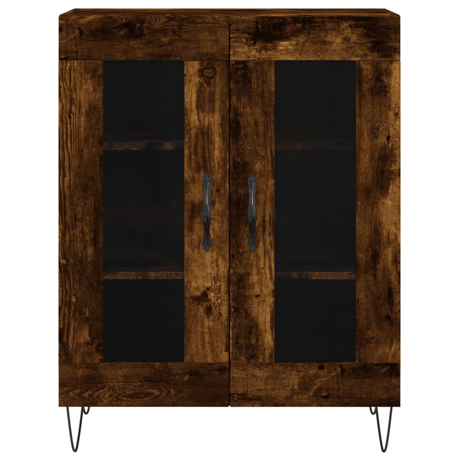 Dressoir 69,5x34x90 cm bewerkt hout gerookt eikenkleurig