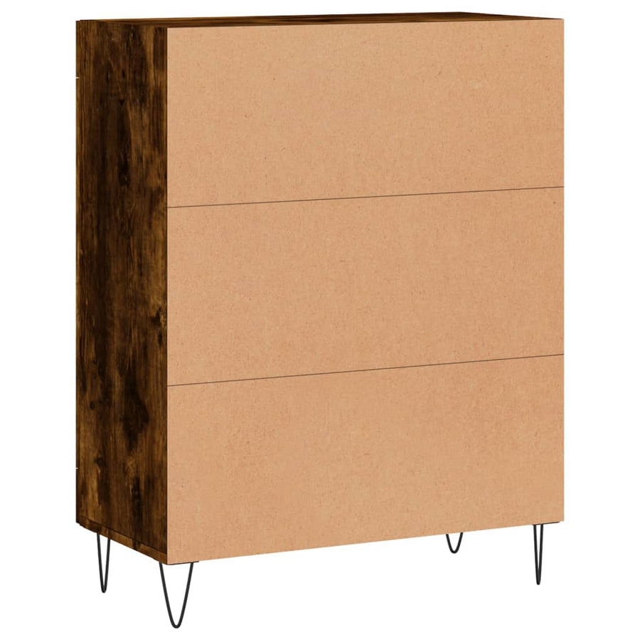 Dressoir 69,5x34x90 cm bewerkt hout gerookt eikenkleurig