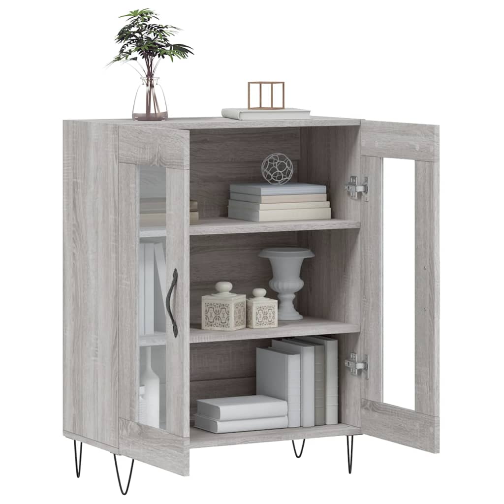 Dressoir 69,5X34X90 Cm Bewerkt Hout Grijs Sonoma Eikenkleurig