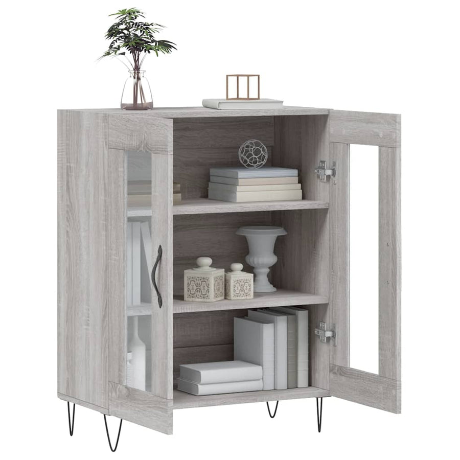 Dressoir 69,5X34X90 Cm Bewerkt Hout Grijs Sonoma Eikenkleurig