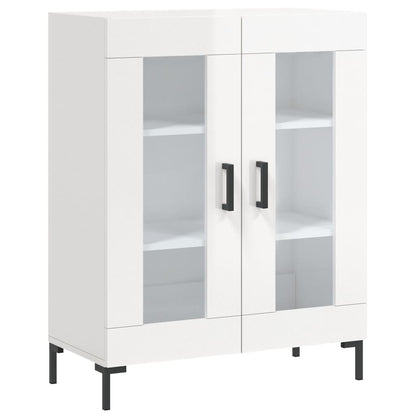 Dressoir 69,5X34X90 Cm Bewerkt Hout Hoogglans Wit