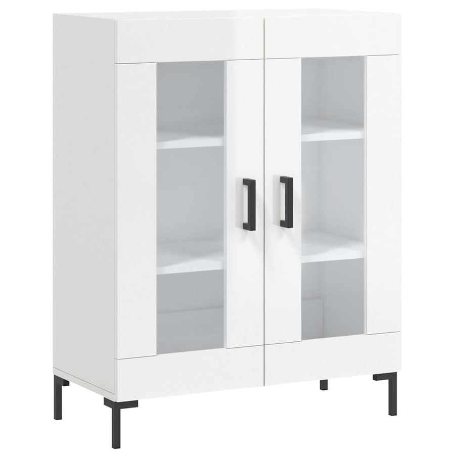 Dressoir 69,5X34X90 Cm Bewerkt Hout Hoogglans Wit