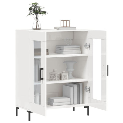Dressoir 69,5X34X90 Cm Bewerkt Hout Hoogglans Wit