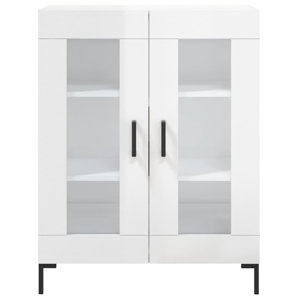 Dressoir 69,5X34X90 Cm Bewerkt Hout Hoogglans Wit