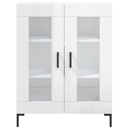 Dressoir 69,5X34X90 Cm Bewerkt Hout Hoogglans Wit
