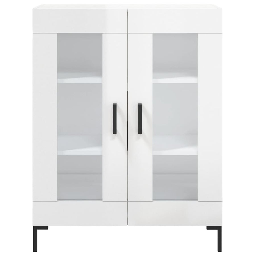 Dressoir 69,5X34X90 Cm Bewerkt Hout Hoogglans Wit